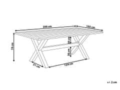 Beliani Hliníkový stůl šedý 200 x 105 cm CASCAIS