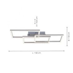 PAUL NEUHAUS LEUCHTEN DIREKT is JUST LIGHT LED stropní svítidlo, barva ocel, hranaté, Smart Home MEDION RGB plus 2700-5000K