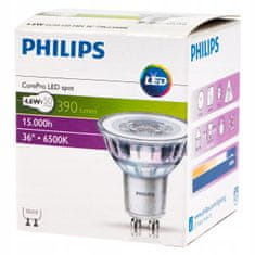 Philips LED žárovka GU10 4,6W 50W PHILIPS 6500K COOL 36D