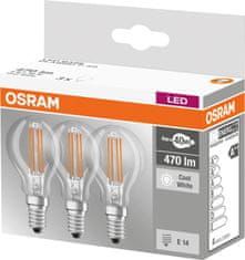 Osram Sada: LED žárovka P40 E14 4W 40W OSRAM 4000K 3PAK