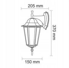 Basic Zahradní nástěnná lampa Výšková lampa 37cm černá E27