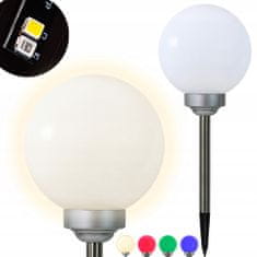 Basic Zahradní lampa LED SOLAR POLUX BALL 20cm SATIN