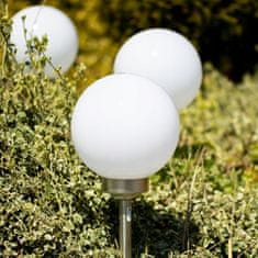 Basic Zahradní lampa LED SOLAR POLUX BALL 20cm SATIN