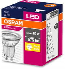 Osram LED žárovka GU10 6,9W 80W 575lm 3000K 120st OSRAM