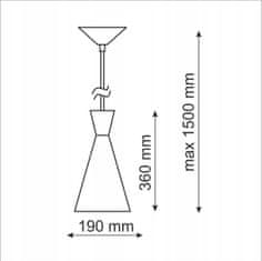 LUMILED ZÁVĚSNÁ LAMPA MODERNÍ E27 Polux ČERNÁ