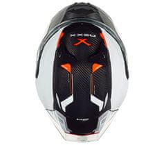 Nexx Helma na moto X.R3R CARBON white/red vel. S