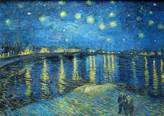 ENJOY Puzzle Vincent Van Gogh: Hvězdná noc nad Rhonou 1000 dílků