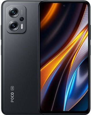 Xiaomi POCO x4 výkonný telefon displej odolné sklo Corning Gorilla Glass 5 trojitý širokoúhlý fotoaparát ultraširokoúhlý makro objektiv FullHD+ rozlišení rychlonabíjení dlouhá výdrž baterie 67W nabíjení 5G připojení Bluetooth 5.3 NFC platby 8jádrový procesor MediaTek Dimensity 8100 úhlopříčka displeje 6,6 palců 64 8 2Mpx