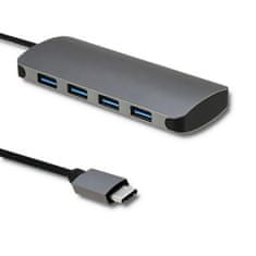 Qoltec Adaptér USB 3.1 typ C samec 4 x USB 3.0 samice | DC samice