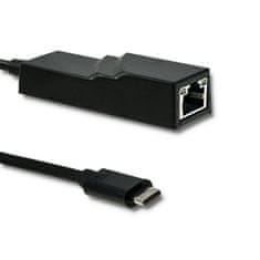 Qoltec Adaptér USB typu C samec / samice RJ-45 | 20 cm