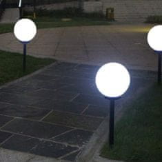 LUMILED Solární zahradní lampa LED do země BÍLÁ KOULE 15cm