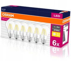 Osram 6x LED žárovka E27 4W = 40W 2700K FILAMENT OSRAM
