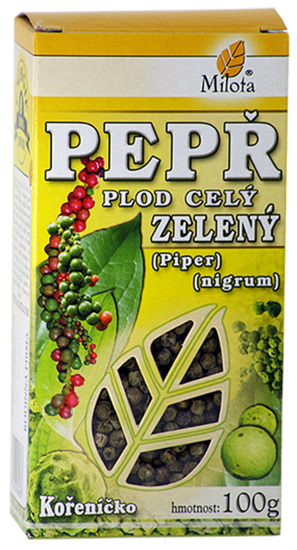 Pepř zelený (Pepřovník) plod celý 100g Piper nigrum fructus tot.