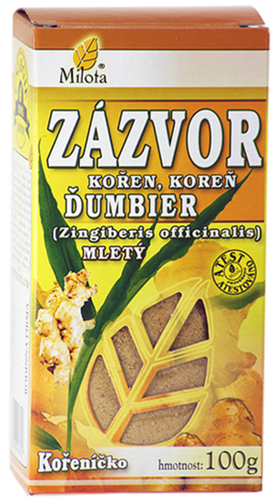 Zázvor pravý oddenek mletý 100g Zingiberis officinalis radix plv.