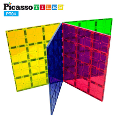 PicassoTiles 4dílná sada magnetických dlaždic velká stabilizátor základna Jumbo