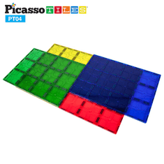 PicassoTiles 4dílná sada magnetických dlaždic velká stabilizátor základna Jumbo