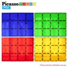 PicassoTiles 4dílná sada magnetických dlaždic velká stabilizátor základna Jumbo