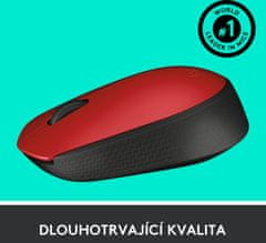 Logitech Wireless Mouse M171, červená (910-004641)