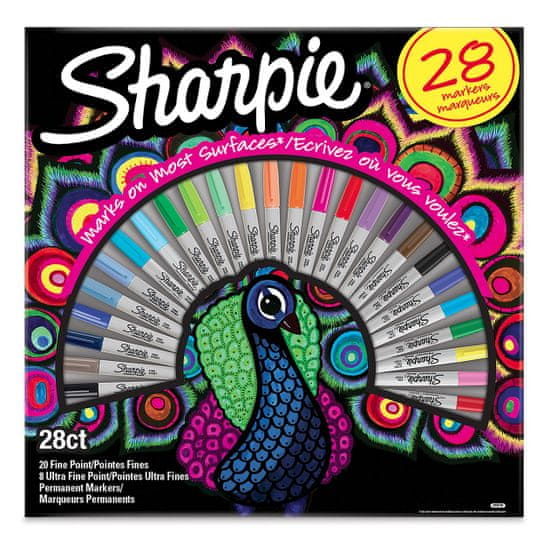 Sharpie Popisovač Sharpie Fine Big Pack PEACOCK - sada 28 barev