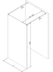 Mexen Sprchová zástěna walk-in volněstojící 130 x 200, transparent/černá vzor 8 mm, černá (800-130-002-70-70)