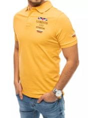 Dstreet Pánské polo tričko s výšivkou Bernice žlutá XXL