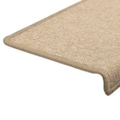 Vidaxl Kobercové nášlapy na schody 15 ks 65 x 25 cm taupe