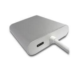 Qoltec Adaptér USB 3.1 typ C samec | HDMI A samice + USB 3.0 A samice + RJ45 samice + PD