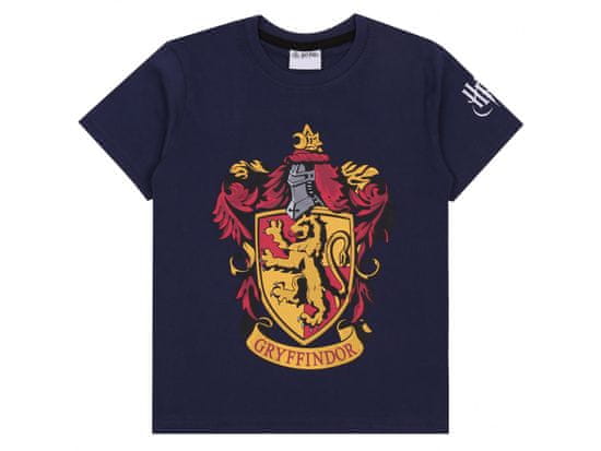 Námořnicky modré nebelvírské tričko s krátkým rukávem Harry Potter