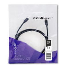 Qoltec USB 3.1 typ C samec | USB 3.1 typ C samec | 2,5 m | Černá