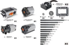 Wange Wange Technical 3x motor a box na baterie + příslušenství technická stavebnice kompatibilní 81 dílů