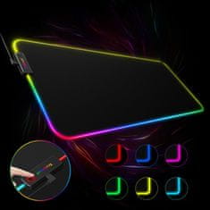 shumee Spire luminous velká herní RGB podložka pod myš pro hráče černá