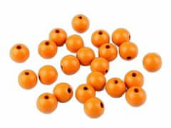 Kraftika 20g oranžová dřevěné korálky 14 mm