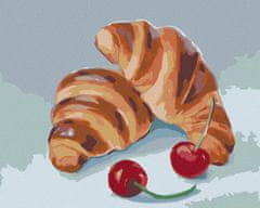 ZUTY Diamantové malování - CROISSANT A TŘEŠNĚ (MYROSLAVA VOLOSCHUK) 40x50 cm bez rámu a bez vypnutí plátna