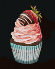 ZUTY Diamantové malování - CUPCAKE S JAHODOU (MYROSLAVA VOLOSCHUK) 40x50 cm bez rámu a bez vypnutí plátna