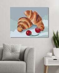 ZUTY Diamantové malování - CROISSANT A TŘEŠNĚ (MYROSLAVA VOLOSCHUK) 40x50 cm bez rámu a bez vypnutí plátna