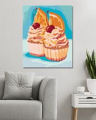 ZUTY Diamantové malování - CUPCAKE S POMERANČEM A TŘEŠNÍ (MYROSLAVA VOLOSCHUK) 40x50 cm bez rámu a bez vypnutí plátna