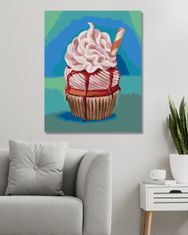 ZUTY Diamantové malování - CUPCAKE SE ŠLEHAČKOU (MYROSLAVA VOLOSCHUK) 40x50 cm bez rámu a bez vypnutí plátna