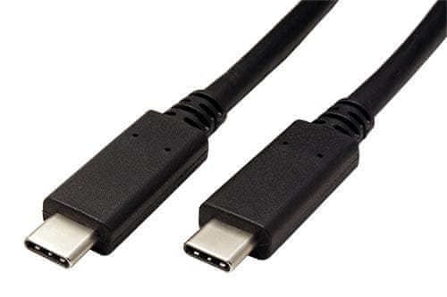 ROLINE GREEN USB SuperSpeed 10Gbps (3.2 gen 2) kabel s PD 20V/5A, USB C(M) - USB C(M), TPE, černý, 0,5m (11.44.9052)