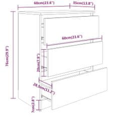 Vidaxl Příborník betonově šedý 60 x 35 x 76 cm dřevotříska