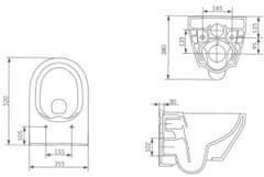 CERSANIT Závěsná mísa crea ovál cleanon bez sedátka (K114-015)