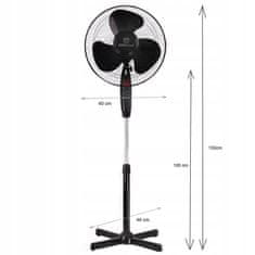 KINGHoff Podlahový Ventilátor 40Cm 40W Kingcool 2122 Černy