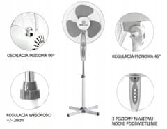 KINGHoff Podlahový Ventilátor 40Cm 40W Kingcool 2122 Šedý