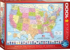 EuroGraphics Puzzle Politická mapa USA 1000 dílků