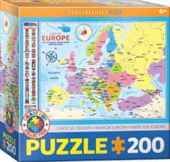 EuroGraphics Puzzle Mapa Evropy 200 dílků