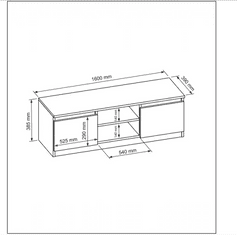 3E 3xE living.com Moderní TV stolek Demi 160 cm, dub sonoma