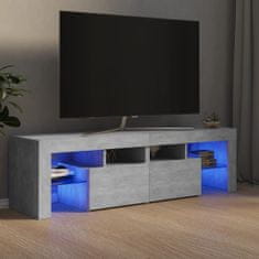 Greatstore TV skříňka s LED osvětlením betonově šedá 140 x 35 x 40 cm