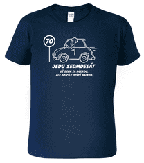 Hobbytriko Pánské tričko s autem - Jedu sedmdesát Barva: Námořní modrá (02), Velikost: 3XL