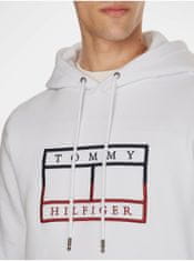 Tommy Hilfiger Bílá pánská mikina s kapucí Tommy Hilfiger XL