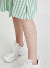 Tommy Hilfiger Bílo-zelené dámské pruhované košilové šaty se zavazováním Tommy Hilfiger XS