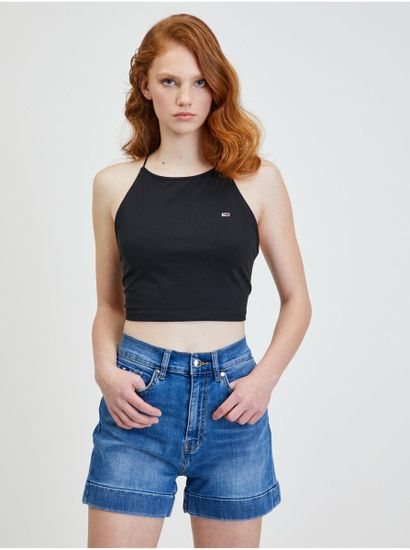 Tommy Jeans Černý dámský crop top Tommy Jeans